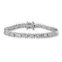 White Zircon Bracelet in Platinum Over Sterling Silver (6.50 In) 9.00 ctw