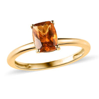Santa Ana Madeira Citrine Solitaire Ring in Vermeil Yellow Gold Over Sterling Silver (Size 5.0) 1.30 ctw