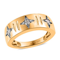 Moissanite Ring in Vermeil Yellow Gold Over Sterling Silver (Size 5.0) 0.15 ctw