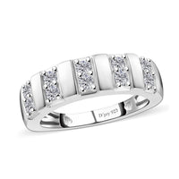 Moissanite Ring in Platinum Over Sterling Silver (Size 9) 0.30 ctw