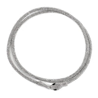 Doorbuster Black and White Austrian Crystal Necklace (36 Inches) in Silvertone