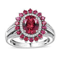Doorbuster Rhapsody 950 Platinum AAAA Ouro Fino Rubellite and E-F VS Diamond Ring (Size 6.0) 7.85 Grams 2.75 ctw (Del. in 5-7 Days) - Sticky add to cart bar