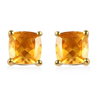 Premium BURITI Fire Opal Solitaire Stud Earrings in Vermeil Yellow Gold Over Sterling Silver 1.25 ctw