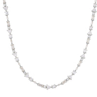 Lustro Stella Finest CZ Necklace 13-16 Inches in Rhodium Over Sterling Silver 5.90 ctw
