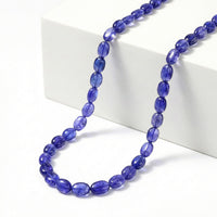 Certified & Appraised Rhapsody 950 Platinum AAAA Tanzanite Beaded Graduated Necklace 18 Inches with 2 Inch Extender 130.00 ctw