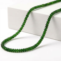 Certified & Appraised Luxoro 14K Yellow Gold AAAA Chrome Diopside Beaded Necklace 18-20 Inches 70.00 ctw