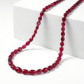 Certified & Appraised Rhapsody 950 Platinum AAAA Ouro Fino Rubellite Beaded Graduated Necklace 18 Inches with 2 Inch Extender 100.00 ctw - Sticky add to cart bar