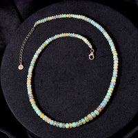 Certified & Appraised Luxoro 14K Yellow Gold AAAA Ethiopian Welo Opal Beaded Necklace 18 Inches with 2 Inch Extender 60.00 ctw