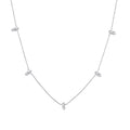 Lustro Stella Finest CZ Necklace (16-18 Inches) in Rhodium Over Sterling Silver 0.75 ctw - Sticky add to cart bar
