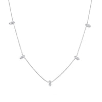 Lustro Stella Finest CZ Necklace (16-18 Inches) in Rhodium Over Sterling Silver 0.75 ctw