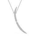 Lustro Stella Finest CZ Horn Necklace (18-20 Inches) in Rhodium Over Sterling Silver 1.30 ctw - Sticky add to cart bar