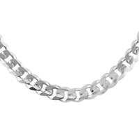 Italian Sterling Silver Flat Curb Chain Necklace 20 Inches 8.70 Grams