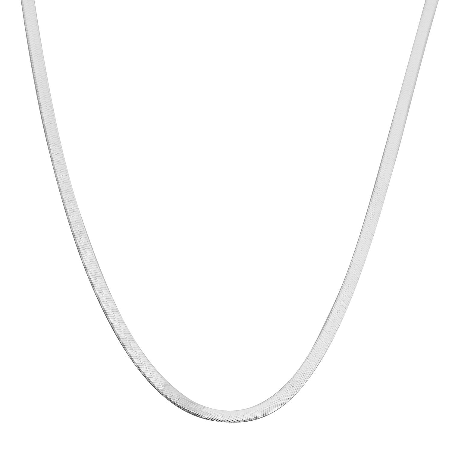 Sterling Silver Herringbone Chain Made in Arezzo Italy Necklace (20 Inches) (7.1 g)