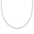 Italian Sterling Silver Paper Clip Chain Necklace (20 Inches) (14.8 g) - Sticky add to cart bar