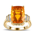 Luxoro 10K Yellow Gold Premium Brazilian Fire Opal and G-H I3 Diamond Ring (Size 6.0) 4.85 ctw - Sticky add to cart bar