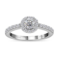 RHAPSODY IGI Certified 950 Platinum Diamond E-F VS Ring (Size 8.0) 4.70 Grams 1.00 ctw