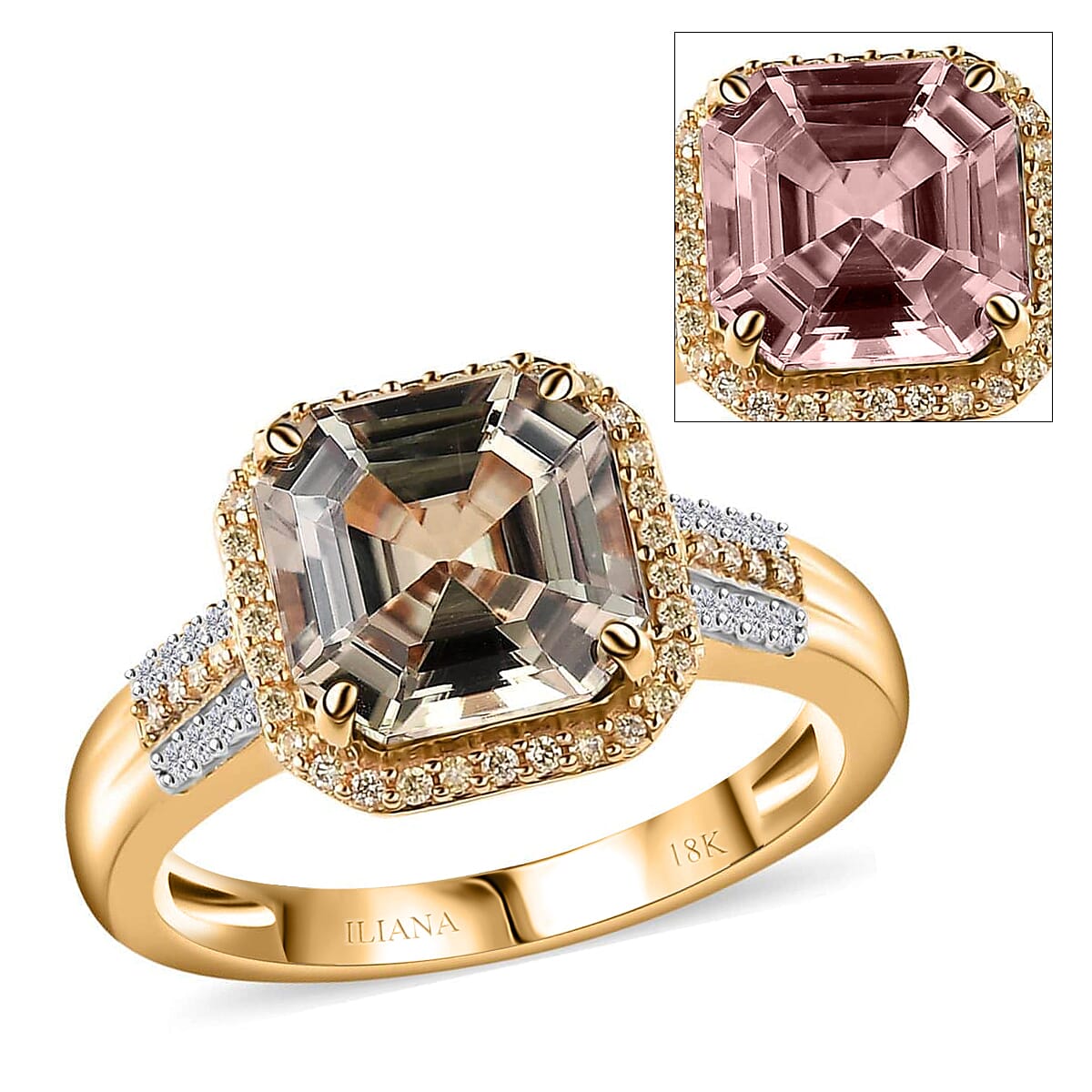 Doorbuster Iliana 18K Yellow Gold AAA Turkizite, Natural Yellow and White Diamond SI Floral Ring 5.15 Grams 4.25 ctw (Del. in 5-7 Days)