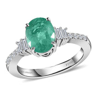 RHAPSODY 950 Platinum AAAA Ethiopian Emerald and E-F VS Diamond Solitaire Ring (Size 6.0) 5.40 Grams 1.90 ctw