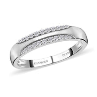 RHAPSODY IGI Certified 950 Platinum Diamond (E-F, VS) Ring (Size 7.0) (4.50 g) 0.20 ctw