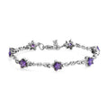 Simulated Blue Diamond Station Bracelet in Stainless Steel (7.00 In) 6.75 ctw - Sticky add to cart bar