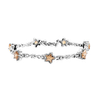 Simulated Champagne Diamond Bracelet in Stainless Steel (7.00 In) 7.15 ctw