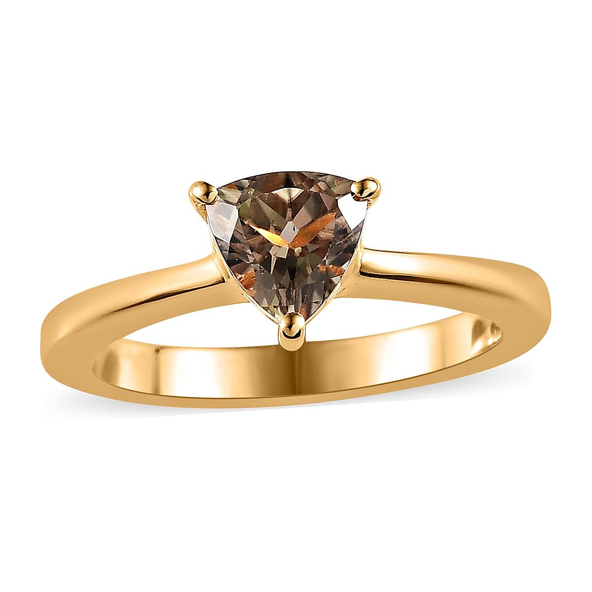 AAA Turkizite Solitaire Ring in Vermeil Yellow Gold Over Sterling Silver (Size 10.0) 1.15 ctw