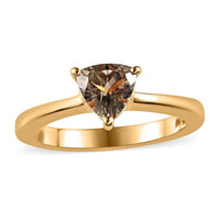 AAA Turkizite Solitaire Ring in Vermeil Yellow Gold Over Sterling Silver (Size 10.0) 1.15 ctw