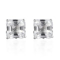 D'Joy Asscher Cut White Topaz 2.70 ctw Solitaire Stud Earrings in Sterling Silver - Sticky add to cart bar