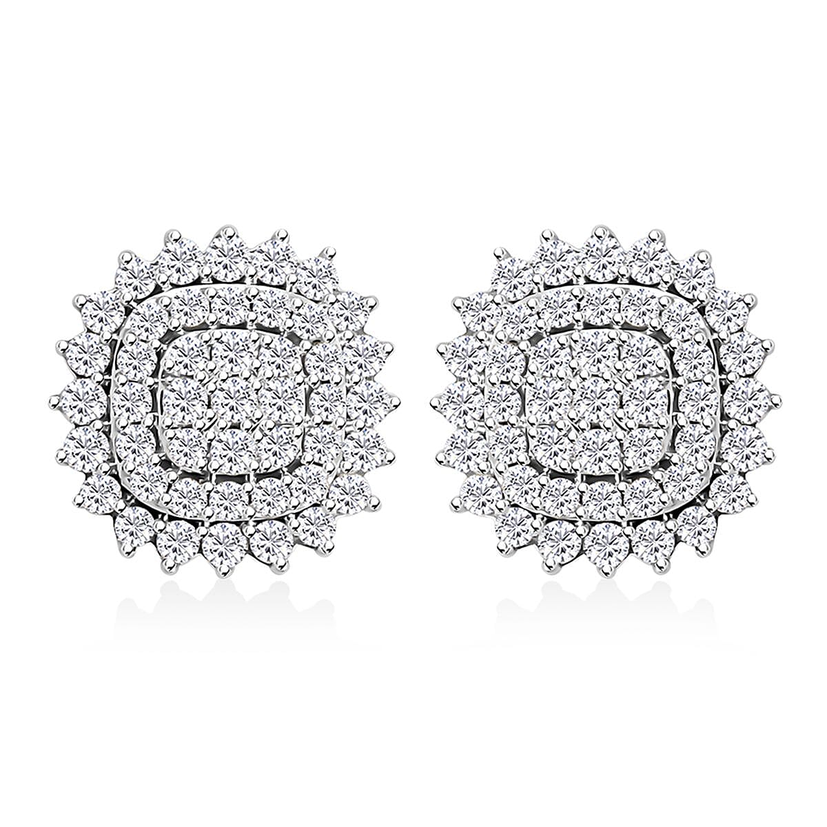 14K Yellow Gold H SI3 Diamond Floral Earrings 1.00 ctw