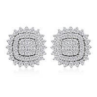 14K Yellow Gold H SI3 Diamond Floral Earrings 1.00 ctw