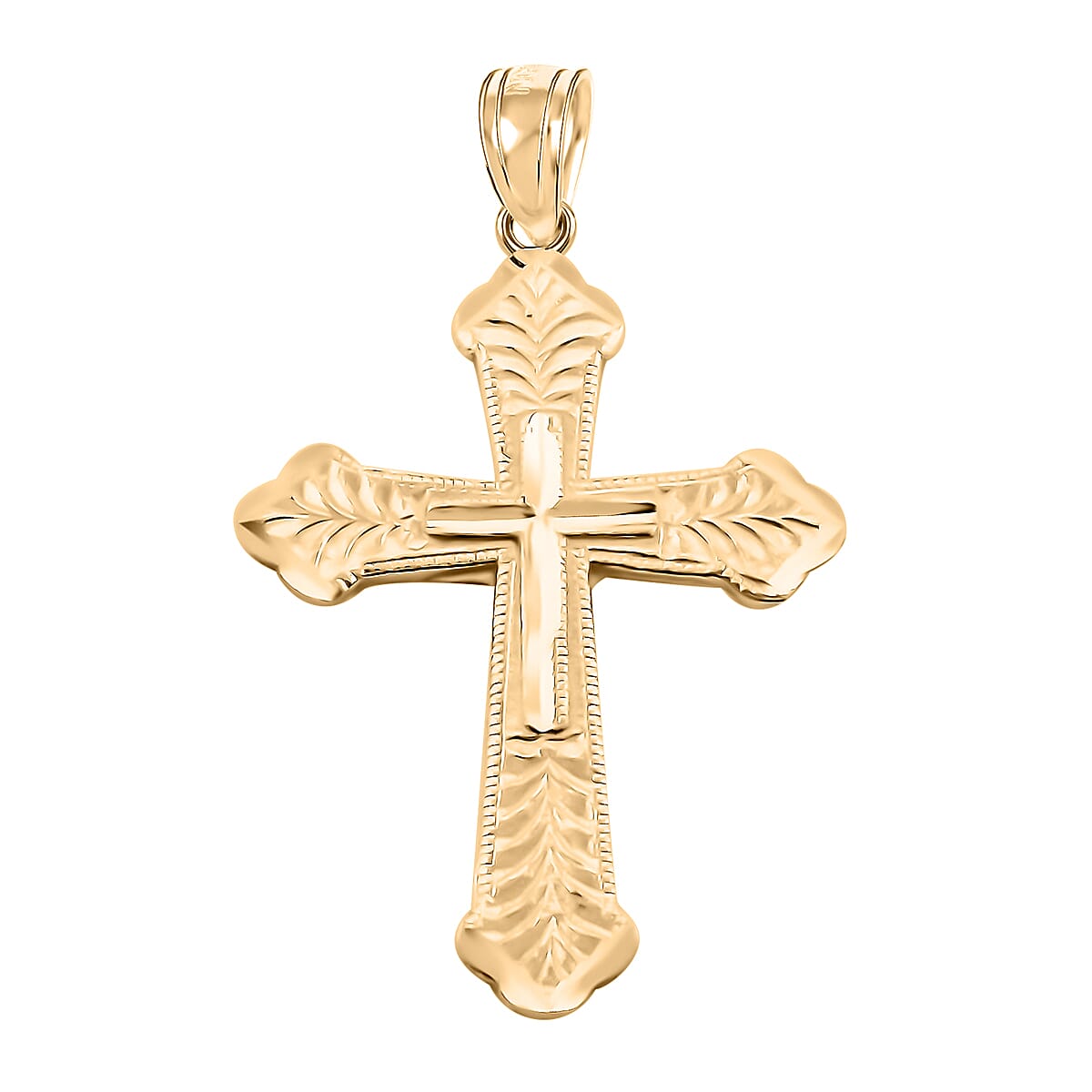 Made in America 10K Yellow Gold Cross Pendant 1.40 Grams