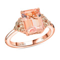 AAA Pink Morganite and G-H I2 White Diamond 2.30 ctw Ring in 14K Rose Gold (Size 10.0) - Sticky add to cart bar