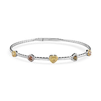 Modani 14K White Gold SI-SI2 Multi Diamond Bangle Bracelet (7.00 in) Total Metal Weight (6.20 g) Including Titanium Spring weight 0.60 g 0.95 ctw