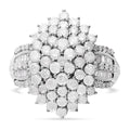 Doorbuster SGL Certified Luxoro 10K White Gold Diamond G-H I3 Cluster Ring (Size 10.0) 5.85 Grams 2.00 ctw - Sticky add to cart bar
