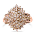 Doorbuster SGL Certified Luxoro 10K Rose Gold Natural Champagne Diamond I3 Cluster Ring (Size 6.0) 5.85 Grams 2.00 ctw - Sticky add to cart bar