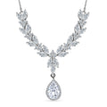 Moissanite Drop Necklace 18 Inches in Platinum Over Sterling Silver 7.25 ctw - Sticky add to cart bar