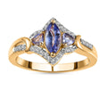 Tanzanite, White Zircon Ring in Vermeil YG Over Sterling Silver (Size 10.0) 1.00 ctw - Sticky add to cart bar