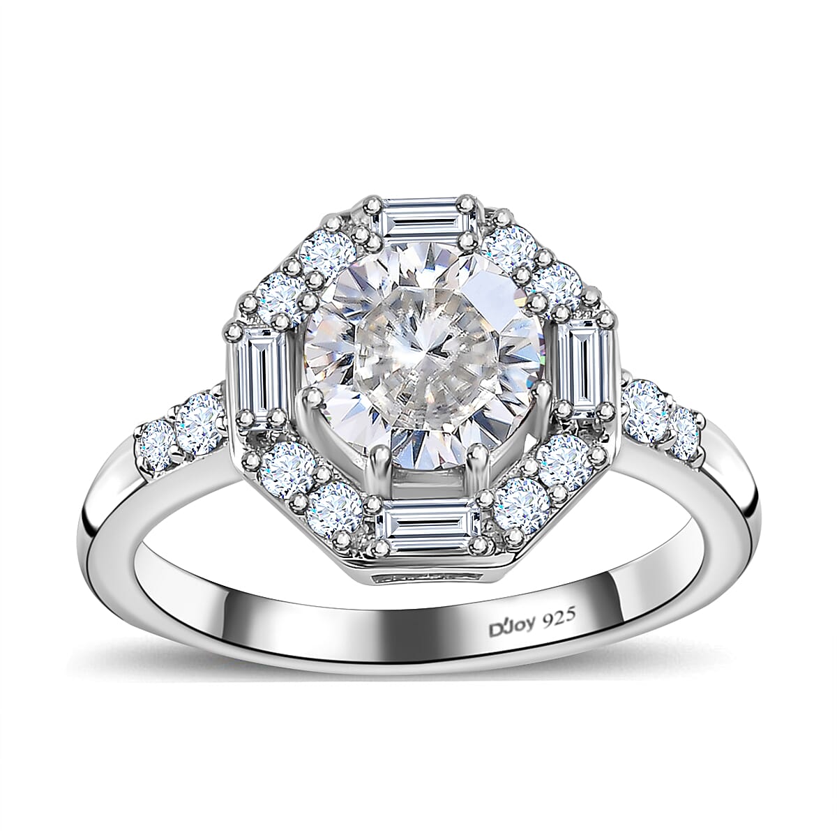 Shield Cut Moissanite Ring in Platinum Over Sterling Silver (Size 10.0) 1.80 ctw