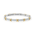Moissanite Bangle Bracelet in Vermeil YG and Platinum Over Sterling Silver (7.50 In) 2.15 ctw - Sticky add to cart bar