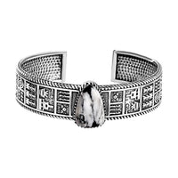Artisan Crafted White Buffalo Cuff Bracelet in Sterling Silver (7.25 In) 16.00 ctw