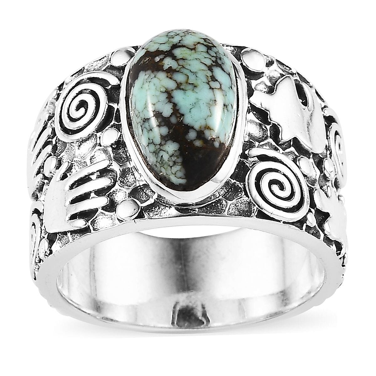 Artisan Crafted Blue Moon Turquoise Solitaire Ring in Sterling Silver (Size 7) 2.80 ctw
