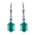 Peacock Quartz (Triplet) and Malgache Neon Apatite Lever Back Earrings in Platinum Over Sterling Silver 9.50 ctw - Sticky add to cart bar