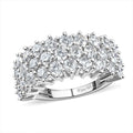 Doorbuster Moissanite Band Ring in Platinum Over Sterling Silver (Size 10.0) 3.25 ctw - Sticky add to cart bar