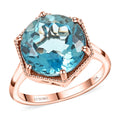 Certified and Appraised Luxoro 10K White Gold AAA London Blue Topaz Solitaire Ring 4.30 Grams 8.50 ctw - Sticky add to cart bar