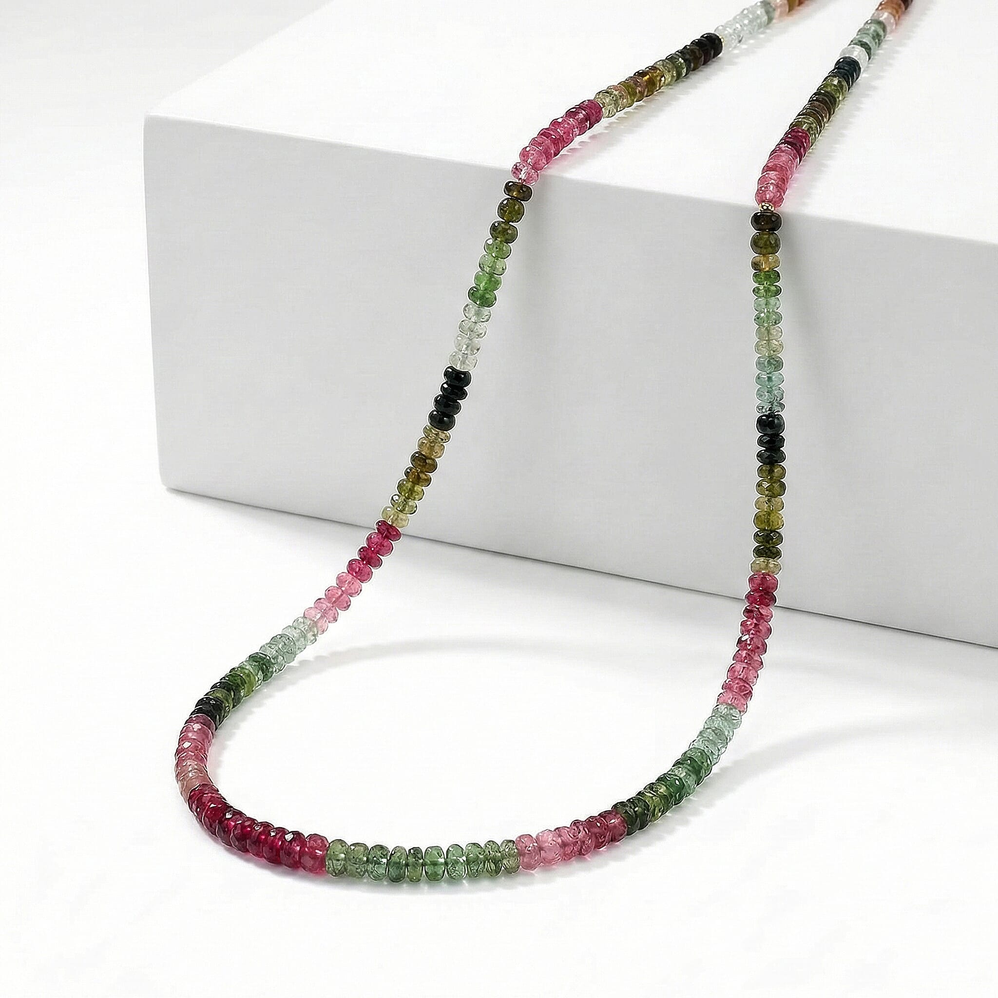 Certified & Appraised Iliana 18K Yellow Gold AAA Multi-Tourmaline Beaded Necklace 18-20 Inches 75.00 ctw