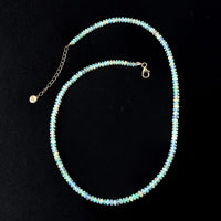 Certified & Appraised Luxoro 14K Yellow Gold AAA Ethiopian Welo Opal Beaded Graduation Necklace 18 Inches with 2 Inch Extender 40.00 ctw