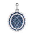 Blue and White Diamond Pendant in Platinum Over Sterling Silver 1.50 ctw - Sticky add to cart bar