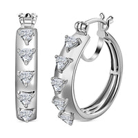 Moissanite 1.00 ctw Hoop Earrings in Platinum Over Sterling Silver