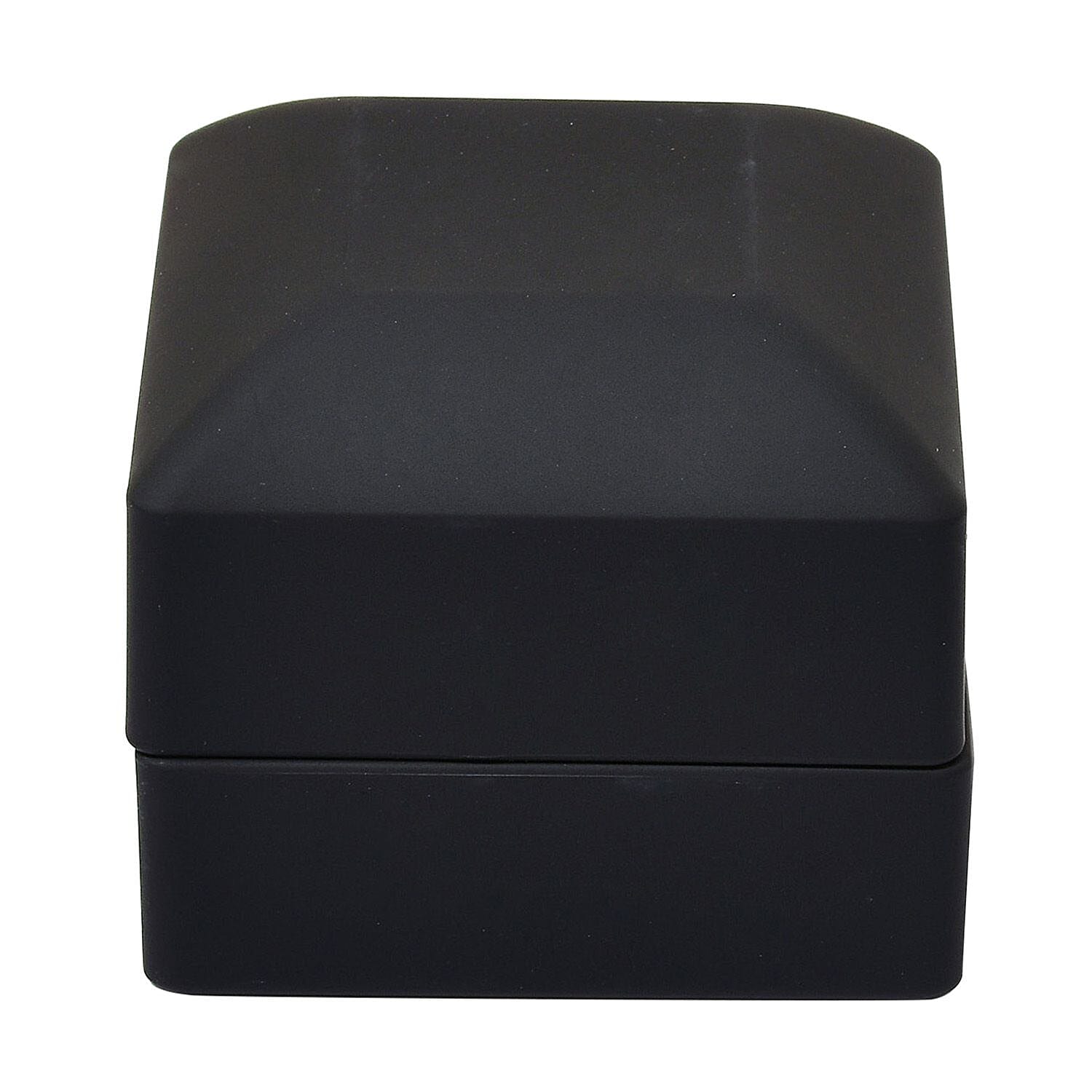 Black Solid Luxurious Polish Ring Jewelry Box with LED Light (Can Hold 1 up to 2 Rings) (2.5"x2.4"x2")