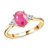 Doorbuster Certified & Appraised Iliana 18K Yellow Gold AAAA Mozambique Ruby and G-H SI Diamond Ring 1.60 ctw